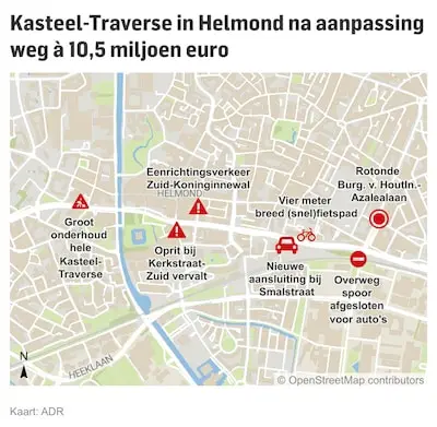Naar station, centrum of het spoor over: hoe rijd je als de drukste weg door Helmond is verbouwd?