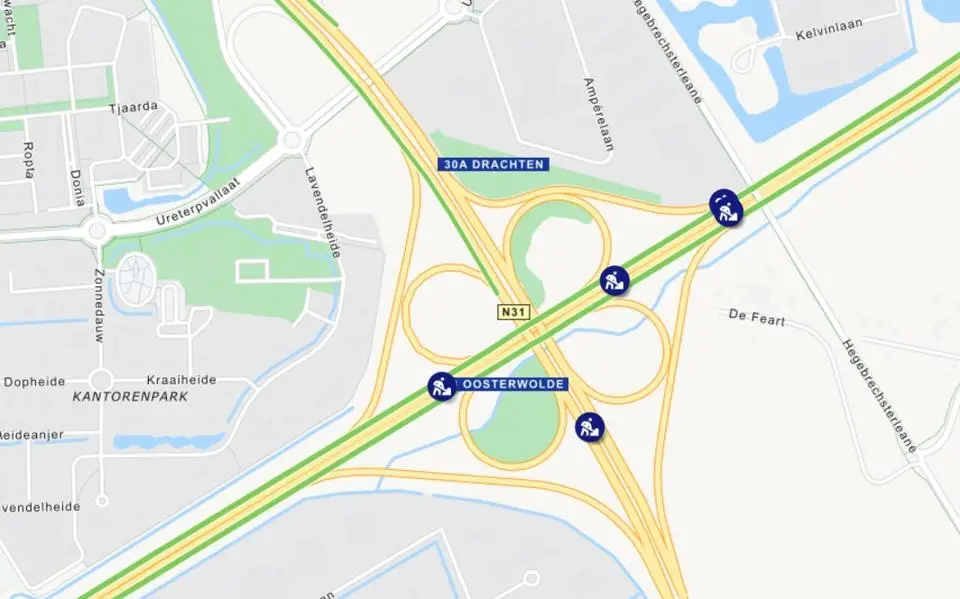 Auto’s opgelet: werkzaamheden bij knooppunt Drachten, vooral ‘s avonds en ‘s nachts