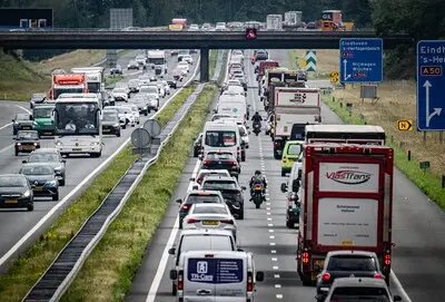 A50 afgesloten tussen Veghel en Son en Breugel