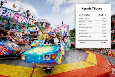 Rijzen prijzen de pan uit op Tilburgse kermis? Dit betaal je voor vergelijkbare attracties in dorpen