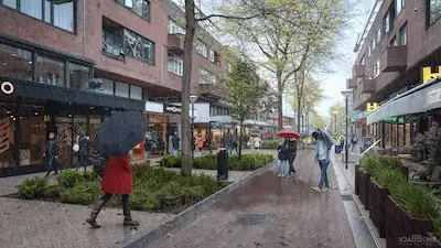 Zelfs in de regen een hele verbetering: herinrichting Eindhovense binnenstad gaat verder