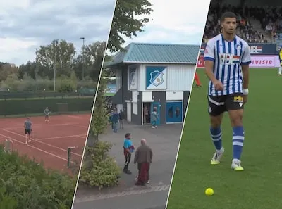 Tennisbal belandt op het veld bij FC Eindhoven, maar door camera van ESPN zijn ‘daders’ snel in beeld