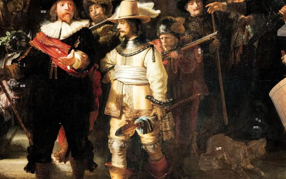 Hondje op Rembrandts Nachtwacht blijkt geïnspireerd door tekening van Adriaen van de Venne: ’Kop en halsband vrijwel identiek’