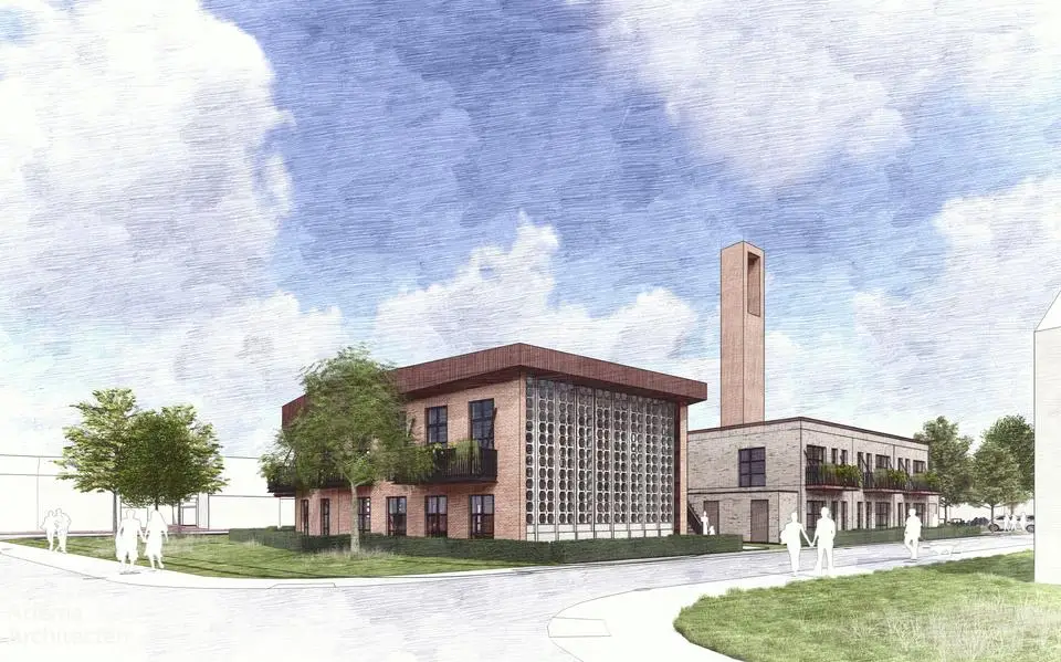 Plan voor 19 appartementen in en naast katholieke kerk Wytgaard: de toren blijft staan