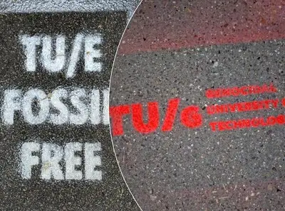 Actievoerders University Rebellion beboet voor kalken van teksten op TU/e-campus: ‘Overdreven reactie’
