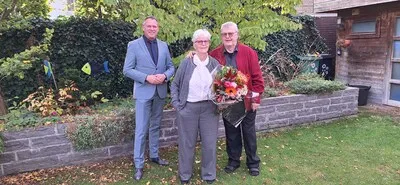 Burgemeester bezoekt jubilerende bruidspaar Van der Heijden-Lammers in Geldrop-Mierlo