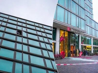Raam waait uit appartement op negende verdieping in centrum Eindhoven: politie sluit omgeving uit voorzorg af