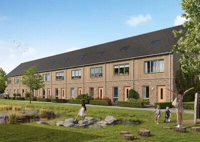 Achttien woningen voor gezinnen op verborgen veldje in Helmondse Leonardusbuurt