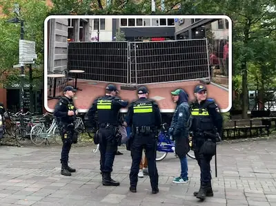 Hoge hekken en zelfs geen menukaarthouders op tafel, Eindhoven doet er alles aan om rellen tussen voetbalfans te voorkomen
