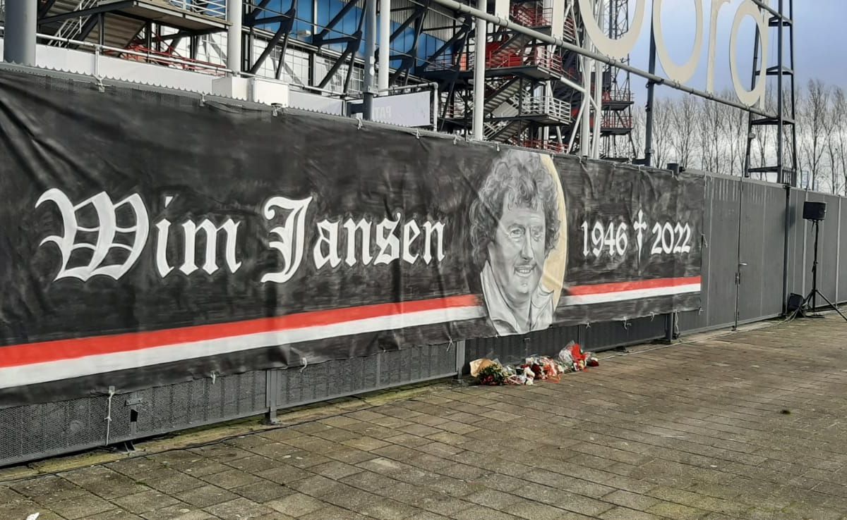 Feyenoord-icoon Wim Jansen krijgt muurschildering in Rotterdam
