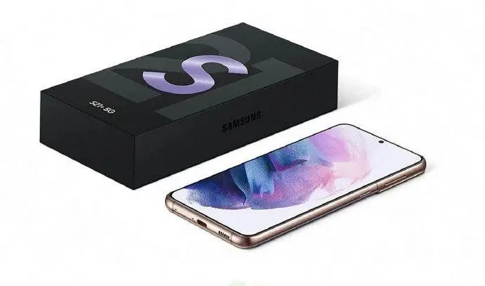 Samsung Galaxy S21 series packaging box appears online