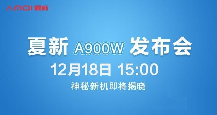 Amoi A900W set to get an unveil on Dec. 18th