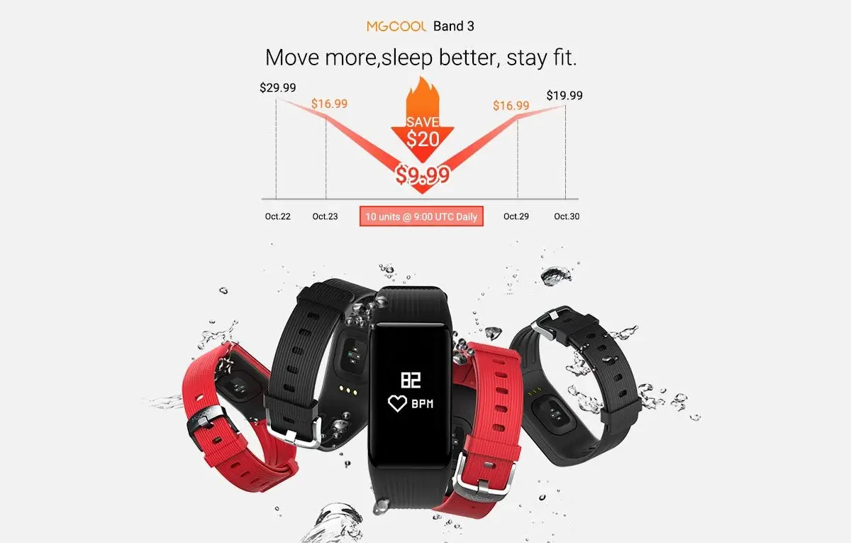 MGCOOL Band 3 Flash Sale at Gearbest - Get it for $9.99 (limited pcs)