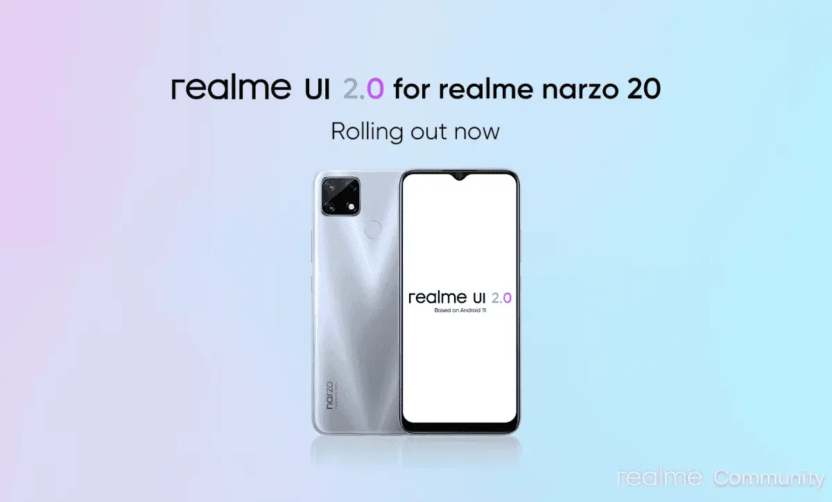 Realme Narzo 20 starts getting Realme UI 2.0 (Android 11) Update