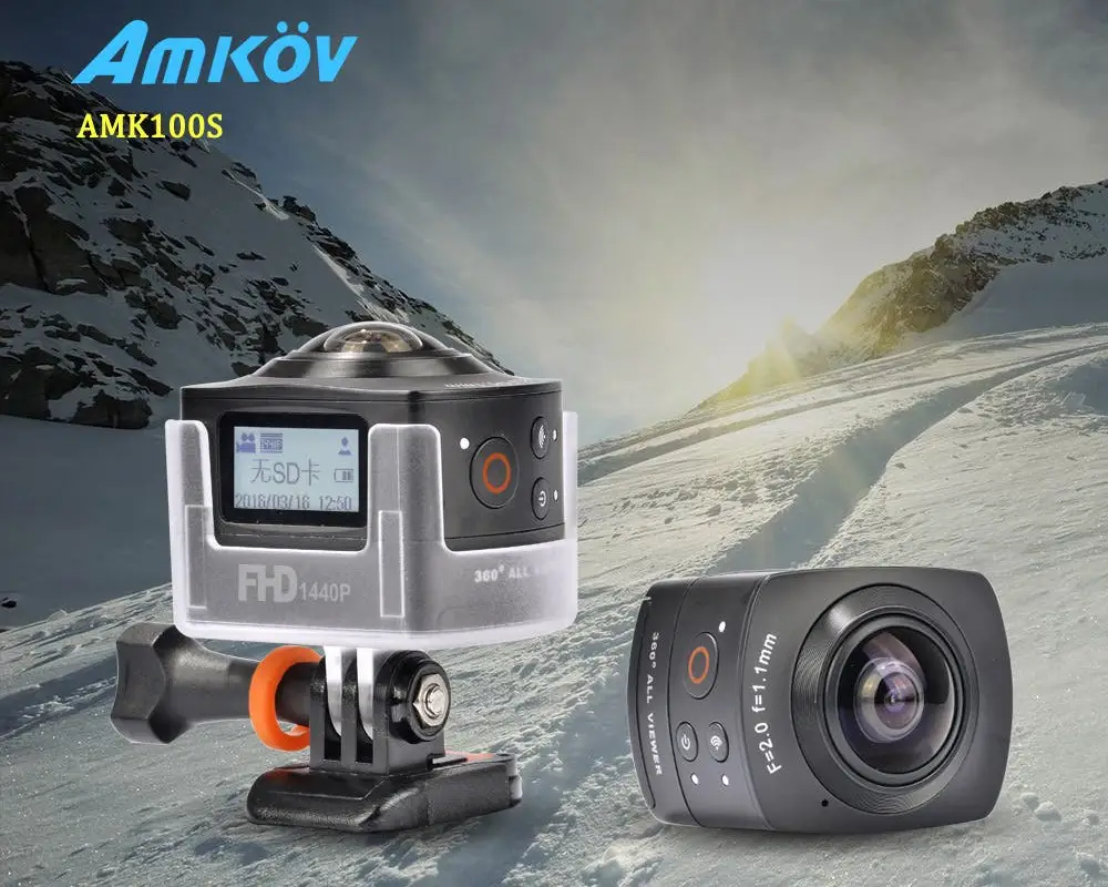 AMKOV AMK100S is China's first 360 degree action camera