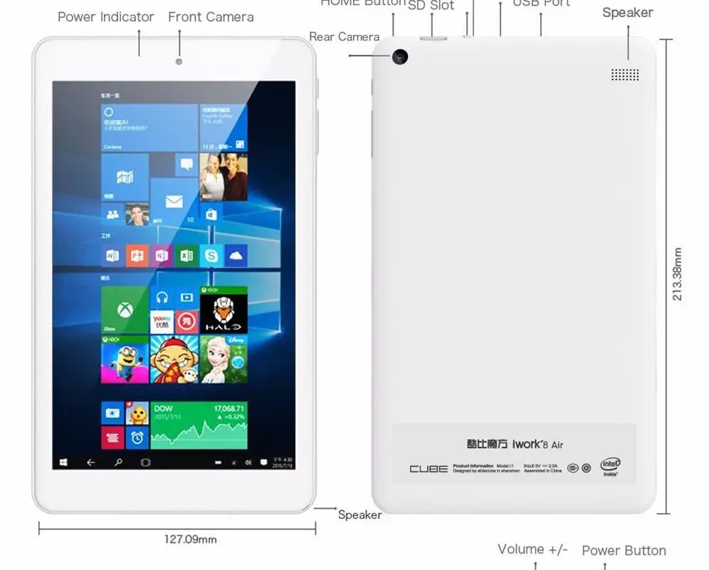 Cube iWork 8 Air announced with dual OS, 9.8mm body