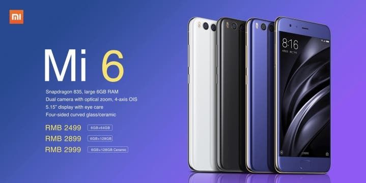 Get the Xiaomi Mi 6 for $399.99 with our Coupon