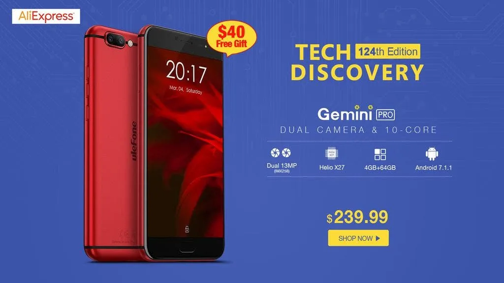 Ulefone Gemini Pro available for $239.99 on Aliexpress