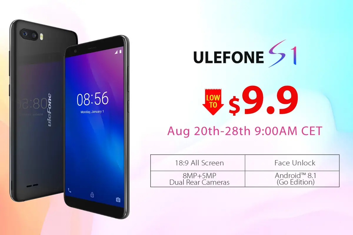 $9.99 Ulefone S1 Presales Kick Off Starting on August 20th