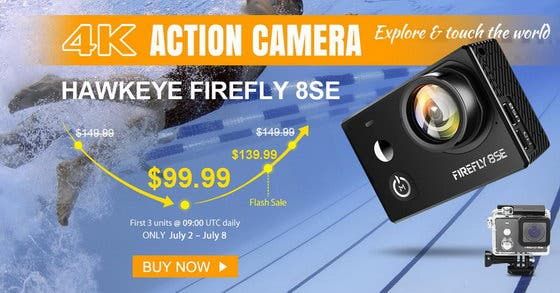 Get the 4K action camera Hawkeye Firefly 8SE for a promo price of $99.99