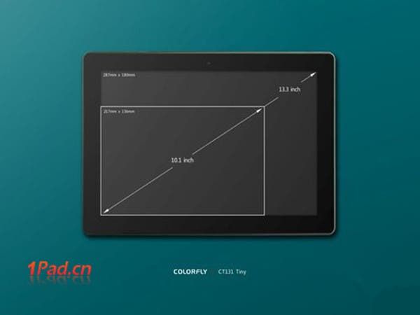 The Colorfly CT131 Tiny is a 13.3 inch tablet with quad-core CPU