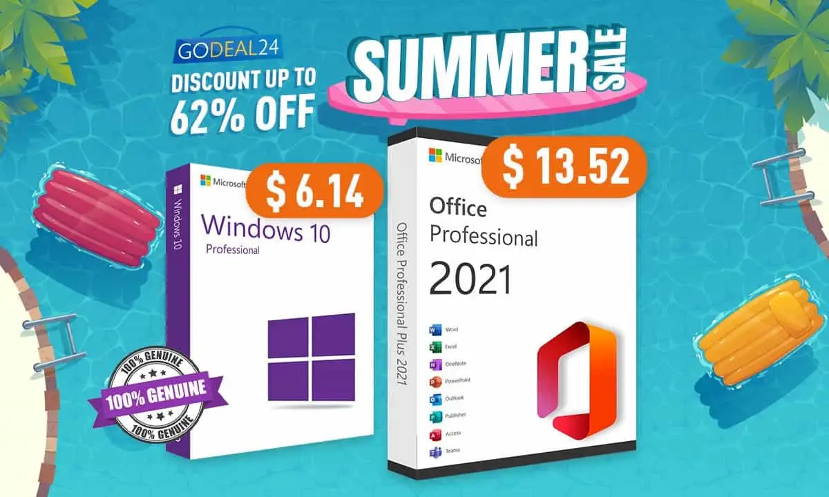Godeal24 Summer Sale: Genuine Windows 10 Pro Key from $6.14! Discounts up to 62% off!