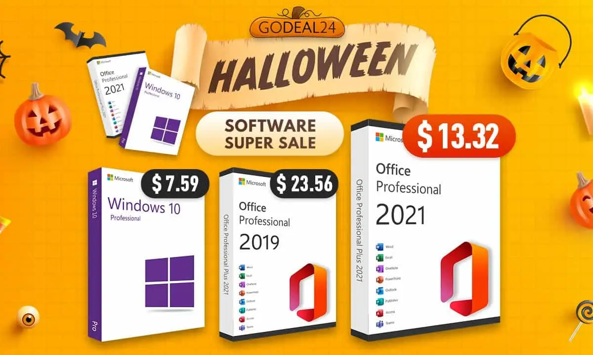 Godeal24 Provides Genuine Microsoft Office for only $13.32, and Windows 10 Pro at the best Price Halloween Sale!