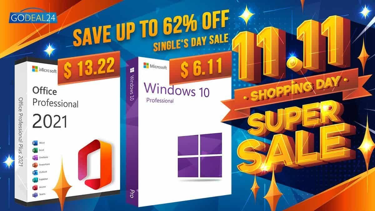 Double 11 Global Shopping Festival: Grab Lifetime Office 2021 for only $13.22, and  Windows 10 starts at $6.11, Last 2days left!!