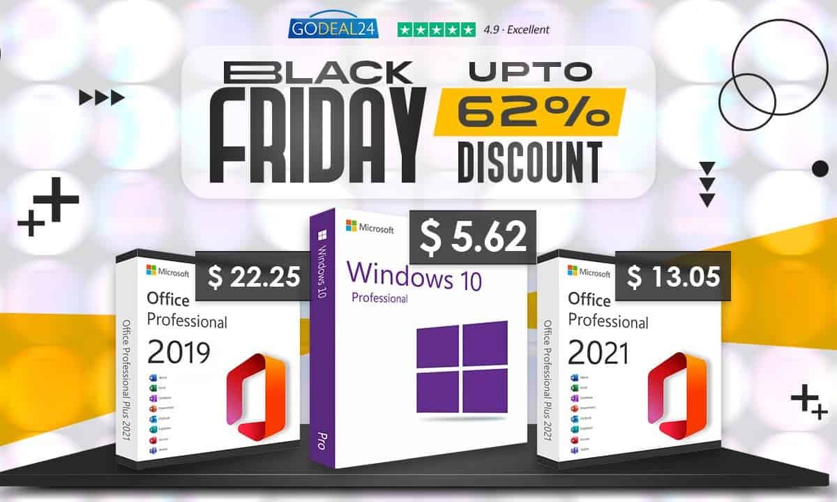 How to buy Genuine Windows 10 from $5.62 and Lifetime Office 2021 as low as $13.05? All discounts at Godeal24’s Black Friday!