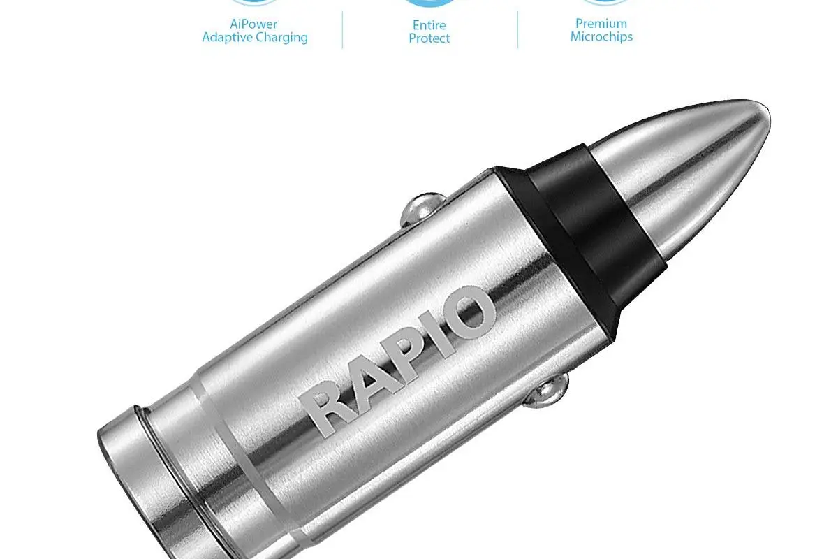 RAPIO dual port cigarette lighter adapter in Amazon sale