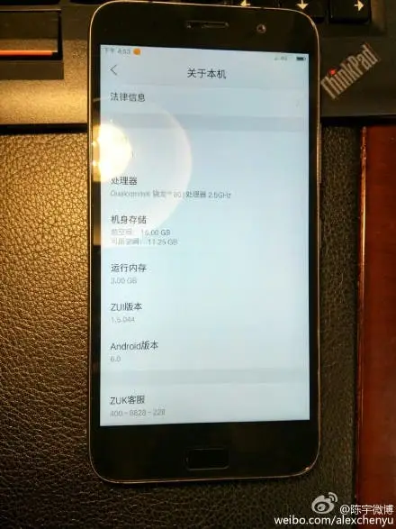 Android 6 Marshmallow is seen on the ZUK Z1