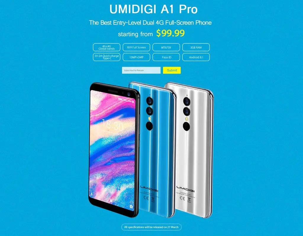 Entry level UMIDIGI A1 Pro launch video released