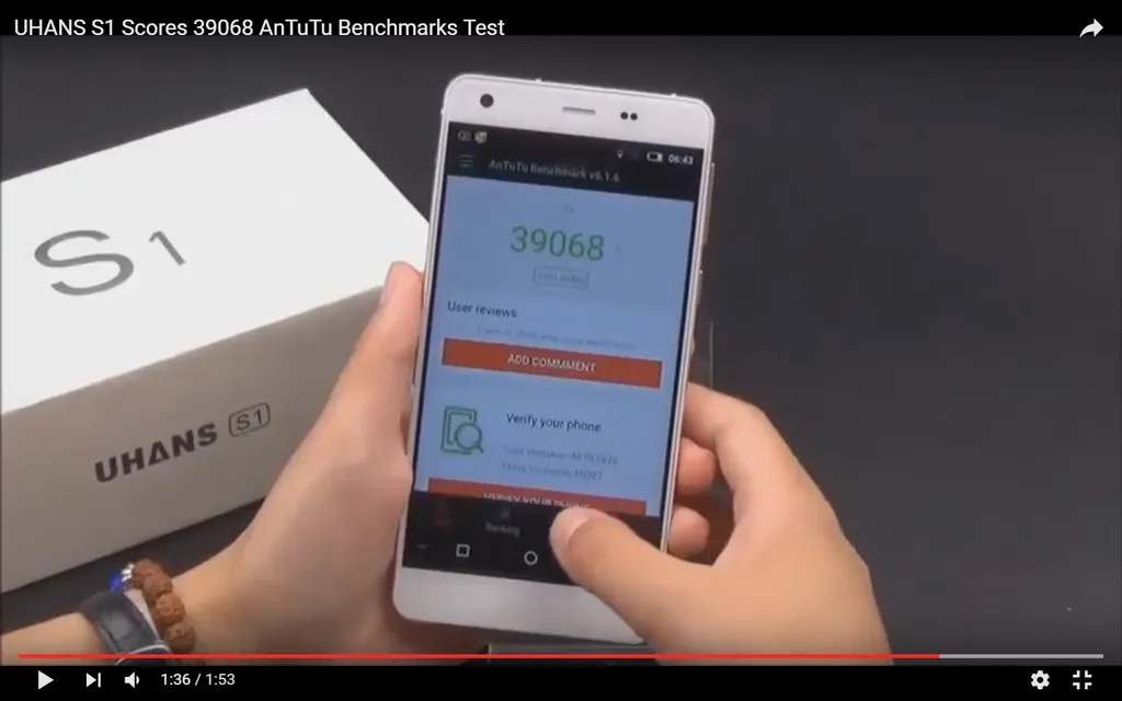 UHANS S1 managed to score 39,068 in Antutu
