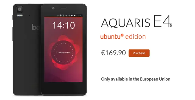 Ubuntu powered BQ Aquaris E4.5 goes now on sale in Europe