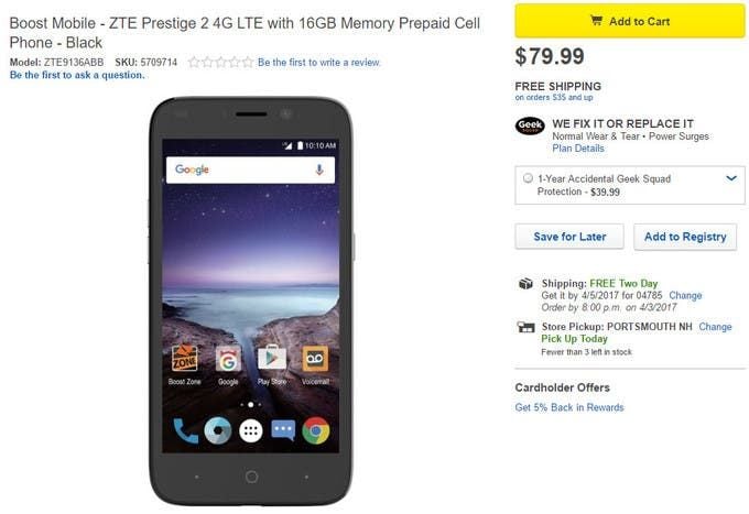 Budget ZTE Prestige 2 goes on sale via Boost and Virgin Mobile