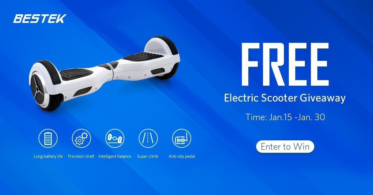 Win 1 of 20 Free Electric Scooters in BESTEK's latest Giveaway