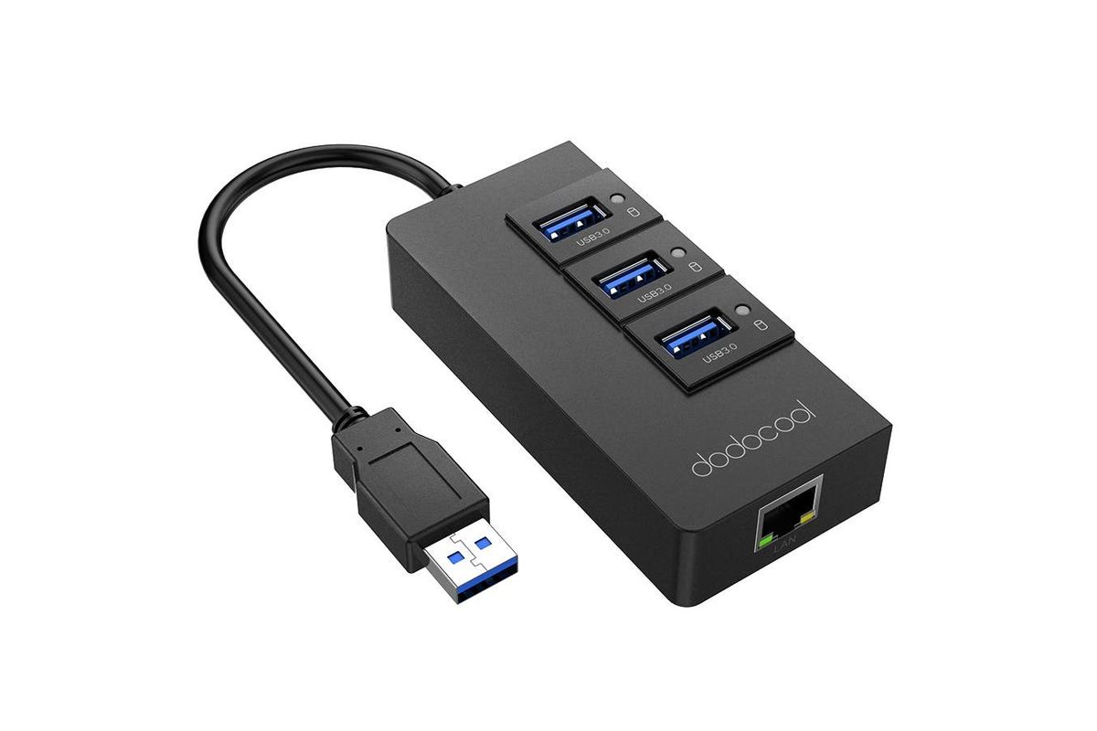 dodocool DC18 Hub with 3 USB 3.0 and RJ45 Ports on Sale