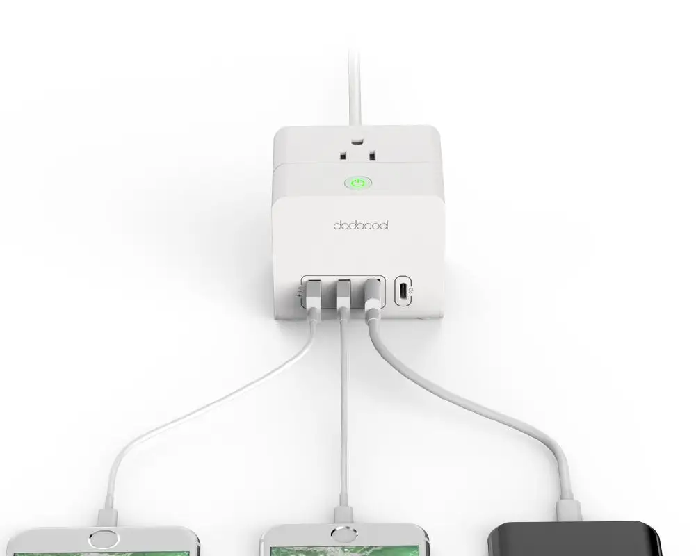 Dodocool DC32 Smart 3-outlet 4-port USB Power Strip now on Sale