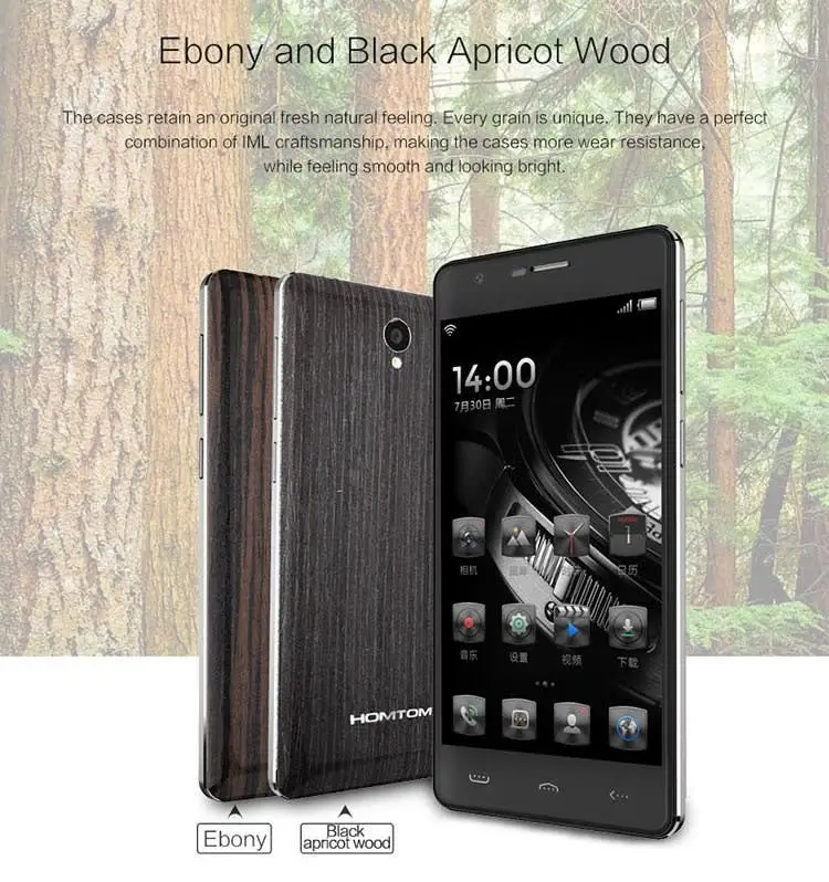 HOMTOM HT5 has a 4,250mAh battery and natural wood casing for $119.99