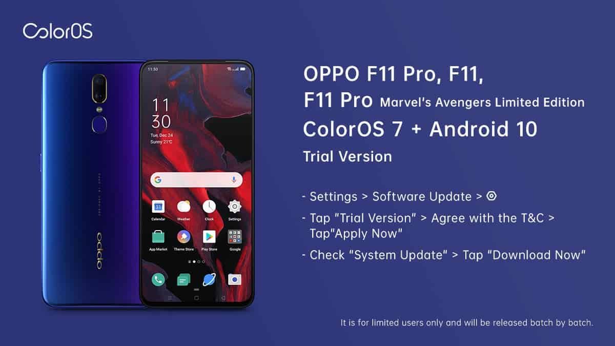 ColorOS 7 beta program starts for Oppo F11 and Oppo F11 Pro