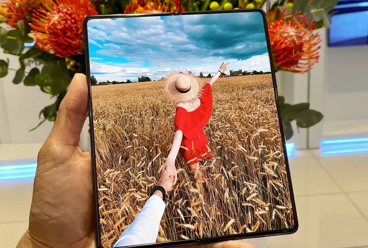 These are the first photos of the Galaxy Z Fold 3 with in-display cameras