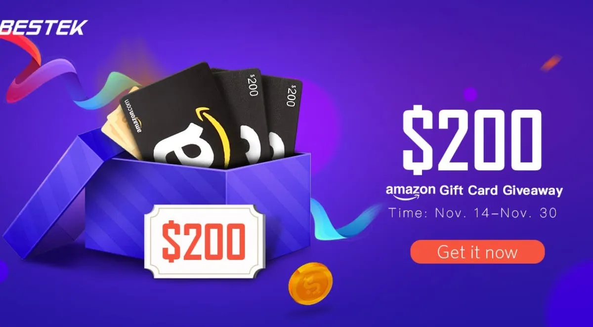 BESTEK is Giving Away $200 Amazon Gift Cards and Products at $0.01