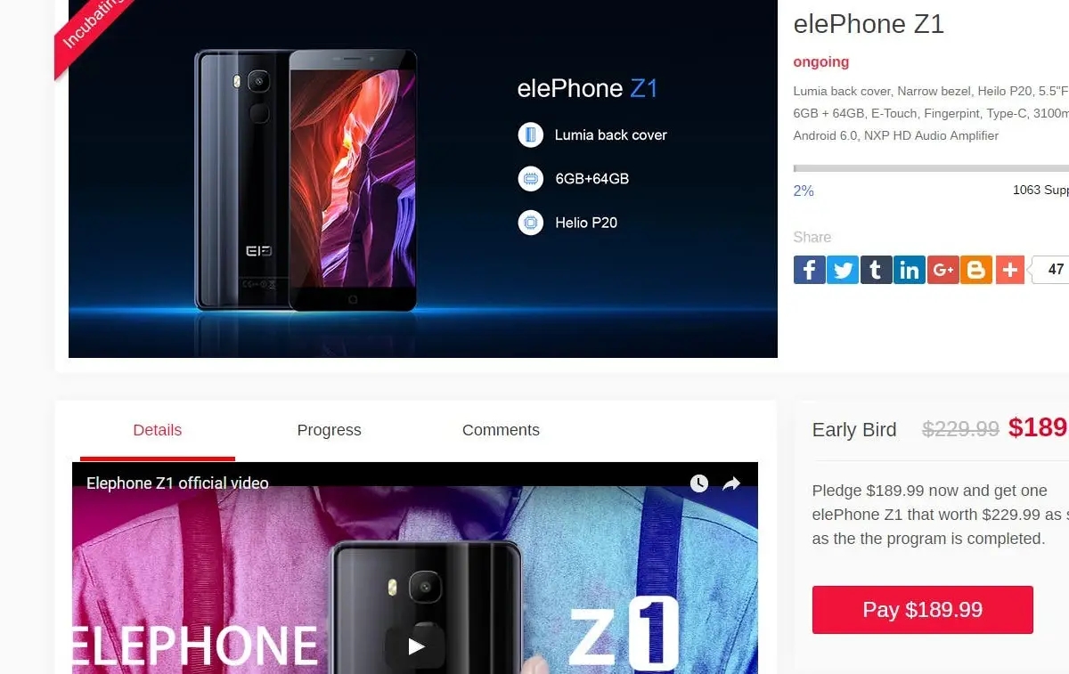 Elephone create their own crowdfunding platform to launch the Elephone Z1