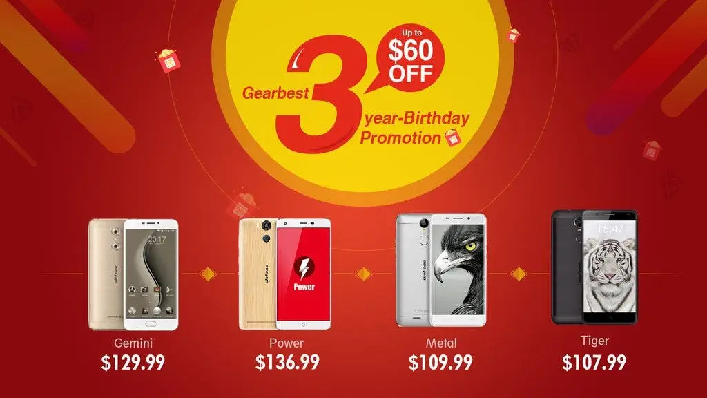 Ulefone devices discounted for Gearbest's 3rd Anniversary