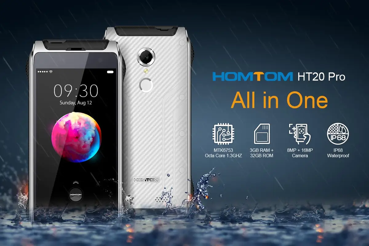 HOMTOM HT20 Pro 3+32GB  IP68 Rugged Phone Now Only $106.11