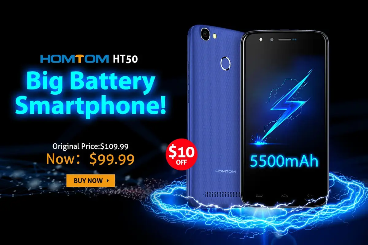 Homtom HT50 with 5500mAh battery now only $99.99