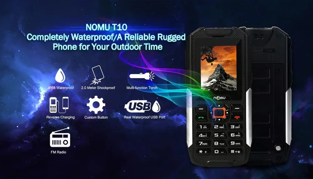 NOMU T10 Rugged Phone Survives 30 Drops on Concrete Pavement