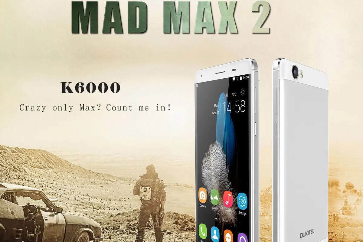 Oukitel K6000 has a 6000Ah battery, 9V/2A fast charge