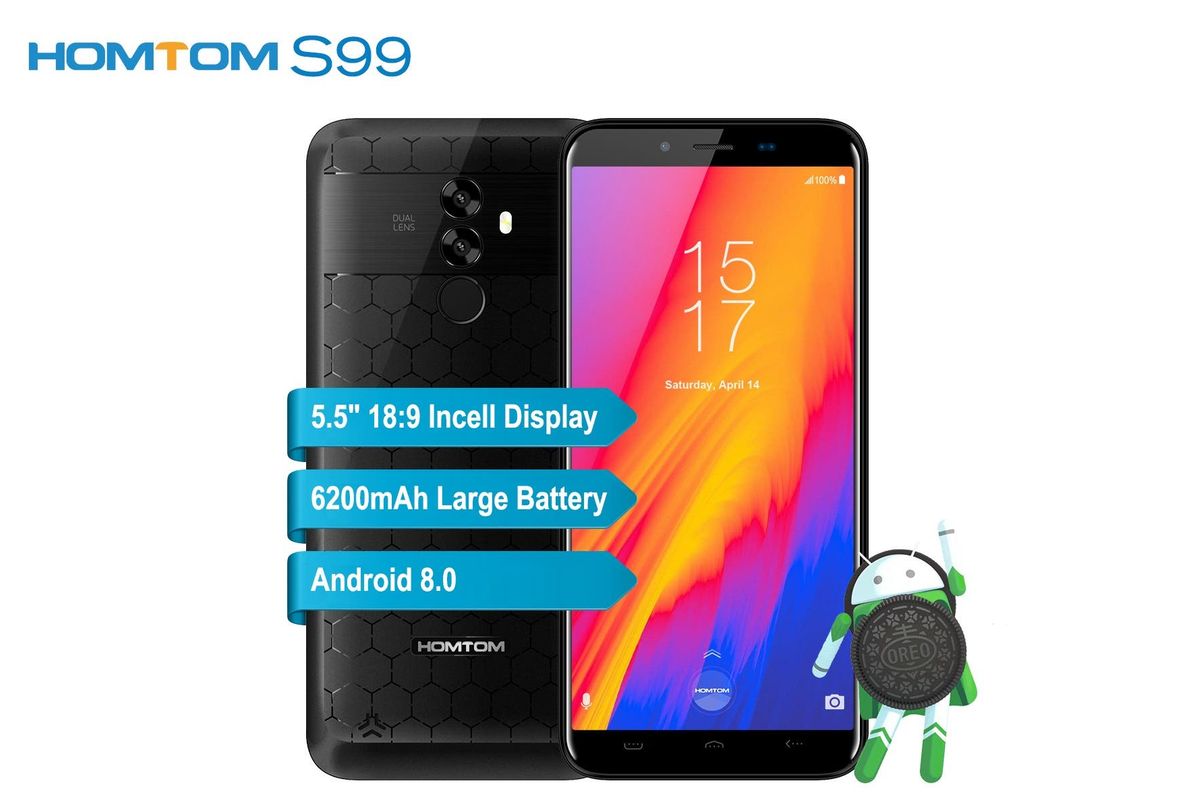 HOMTOM S99 Officially Announced with 6200mAh Battery & Android Oreo