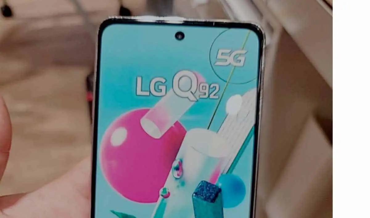 The upcoming LG Q92 smartphone appears in live photos